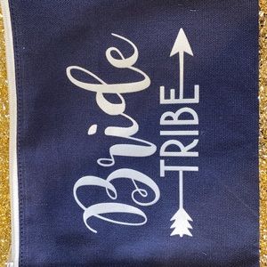 Beautiful Bride Tribe Totes. 12. Blue, White Zipper.